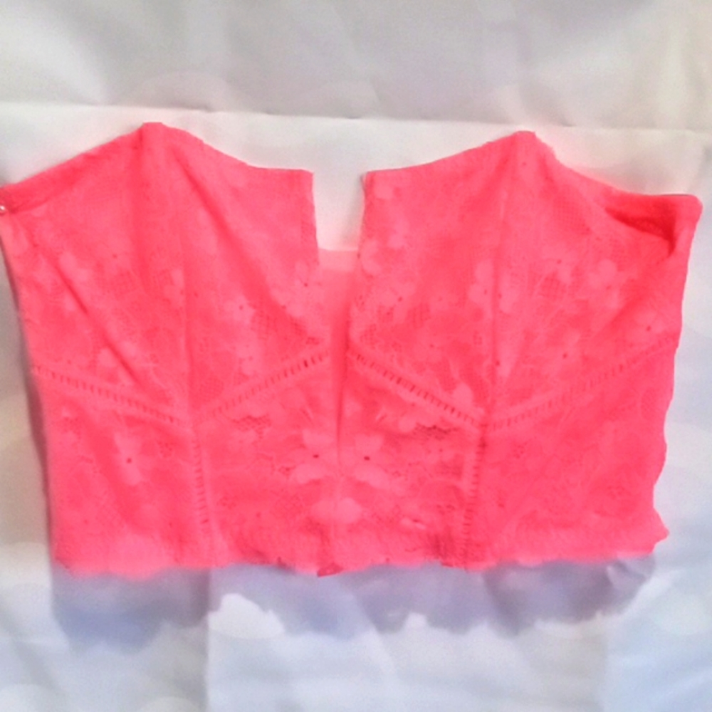 Victoria Secret Bright pink lace Corset. Size Medium